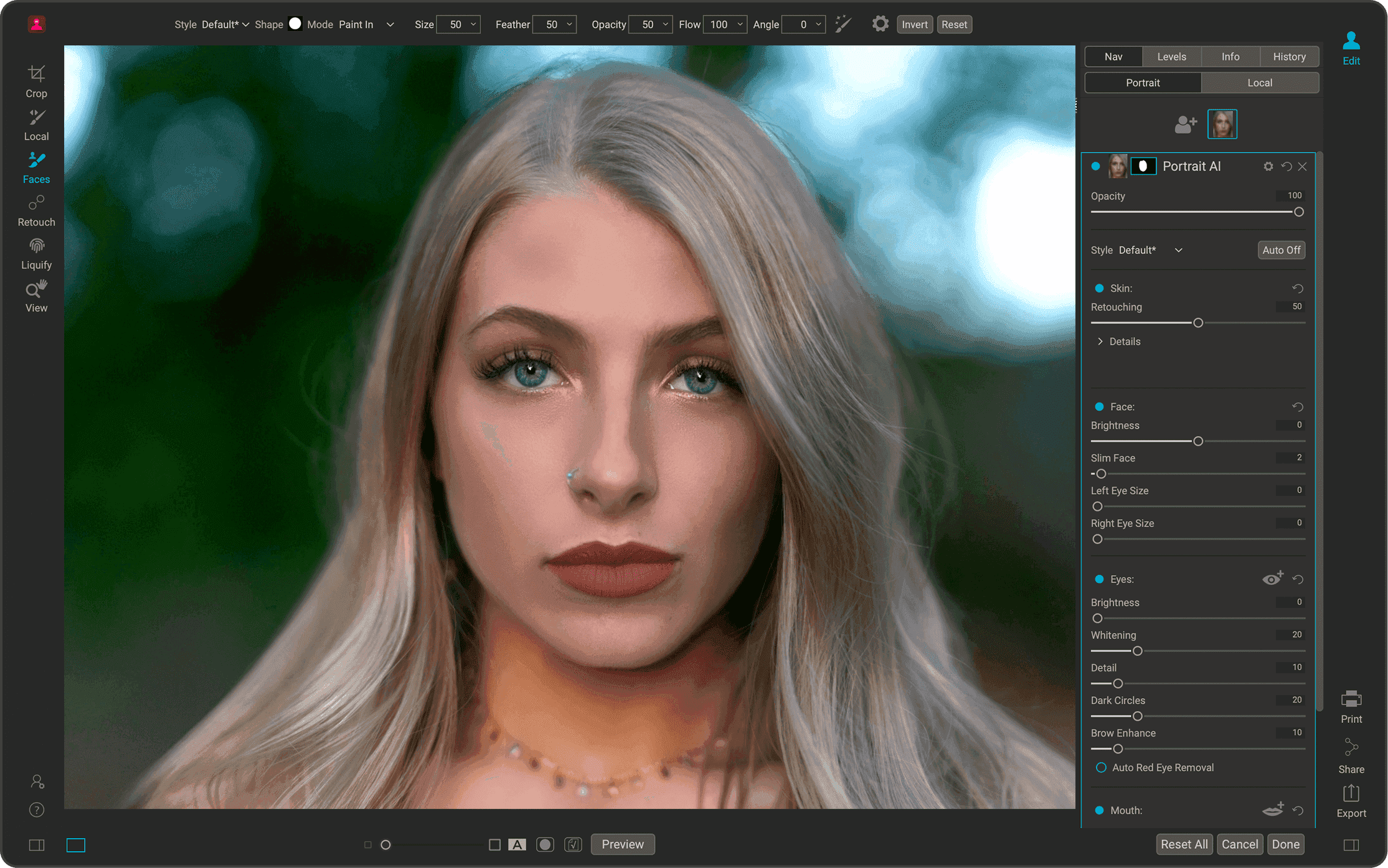 ON1 Portrait AI 2023 UI