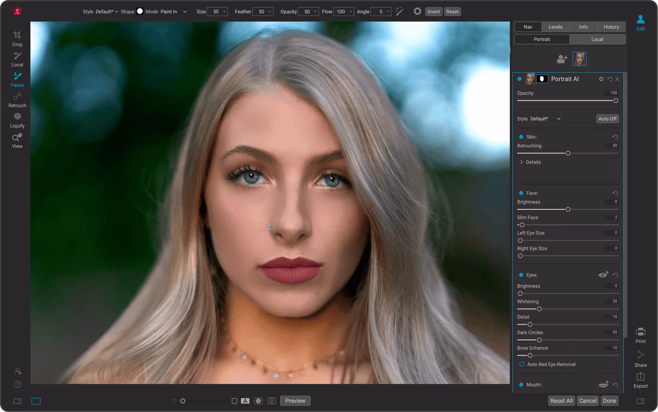 ON1 Portrait AI 2021 Screenshot ON1 Portrait AI 2023 UI