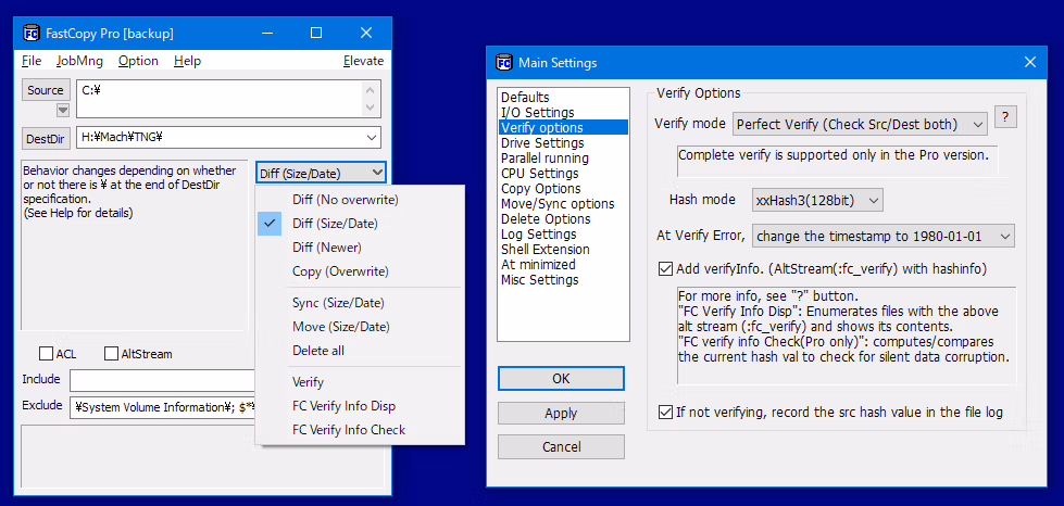 FastCopy Pro Screenshot