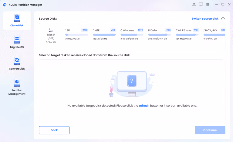 4DDiG Partition Manager Screenshot