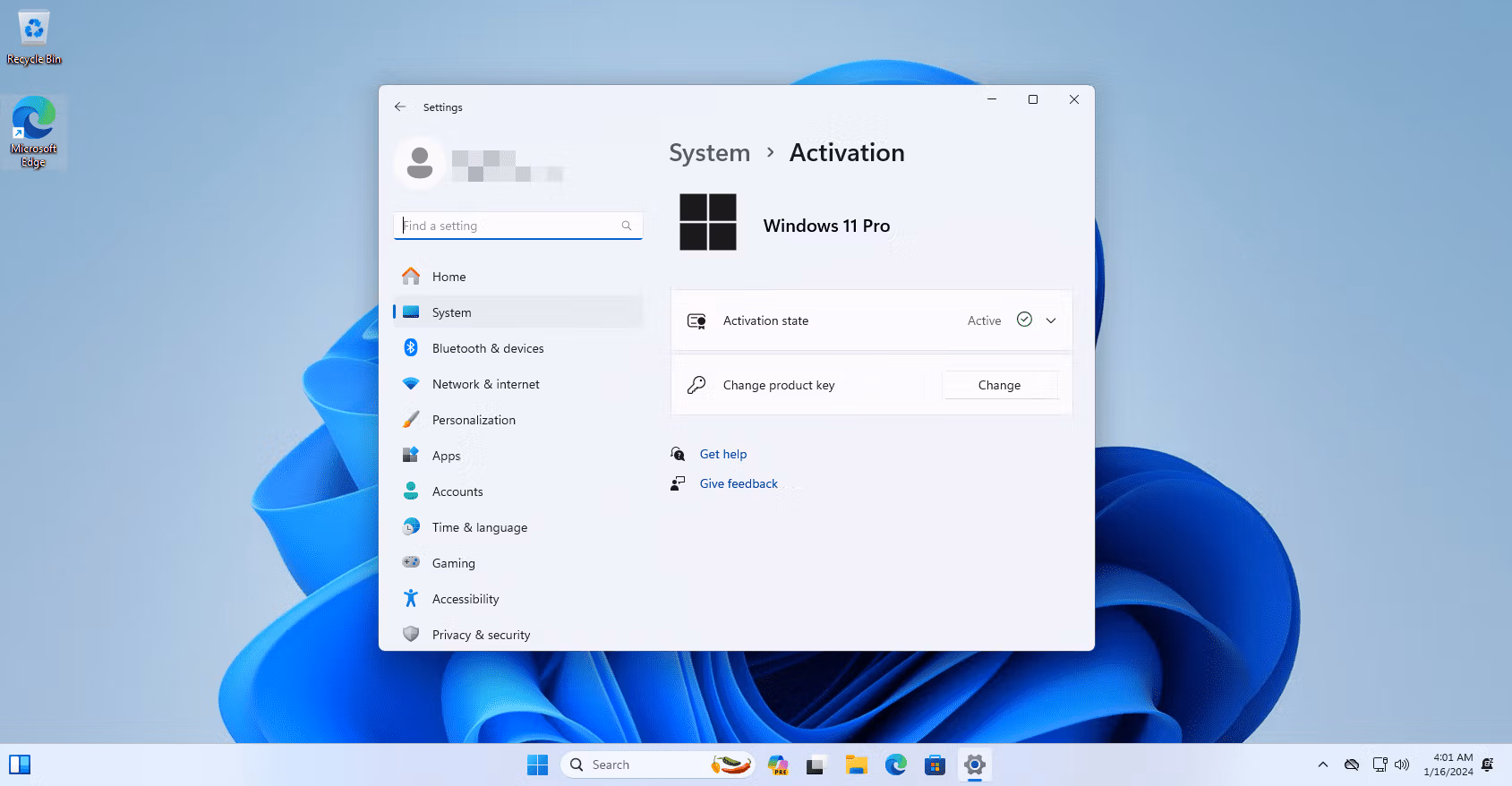 Windows 11 Pro 23H2 Activation Status