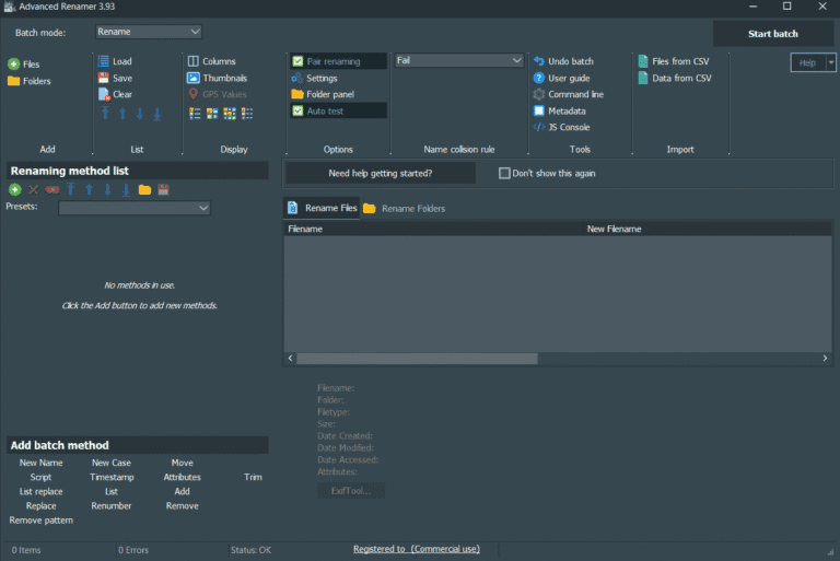 Advanced Renamer screenshot