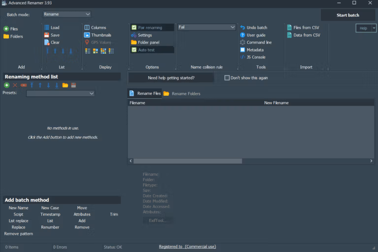 Advanced Renamer screenshot