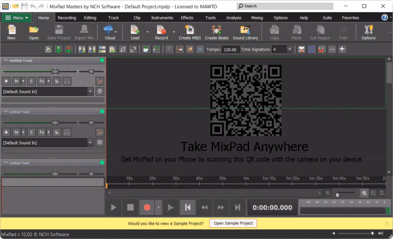 MixPad Multitrack Mixer Screenshot
