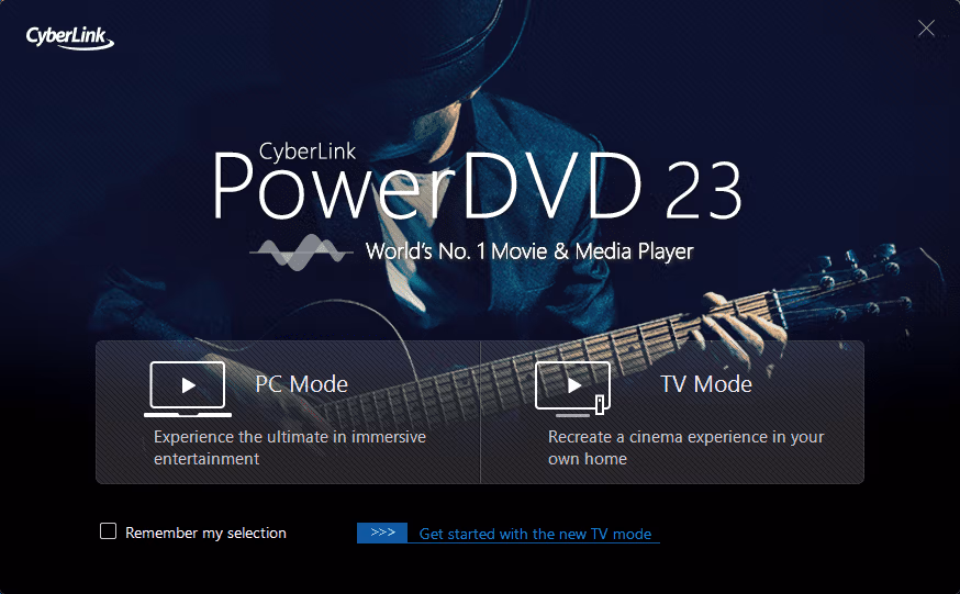 PowerDVD 23 Choose Mode