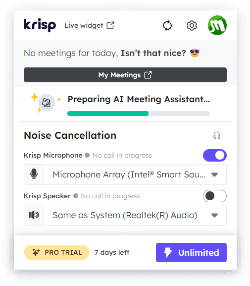 krisp screenshot