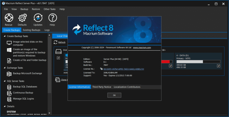 Macrium Reflect Version