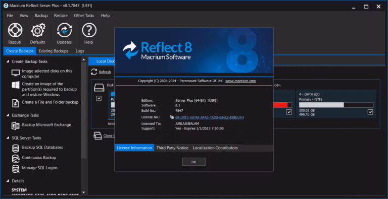 Macrium Reflect Version