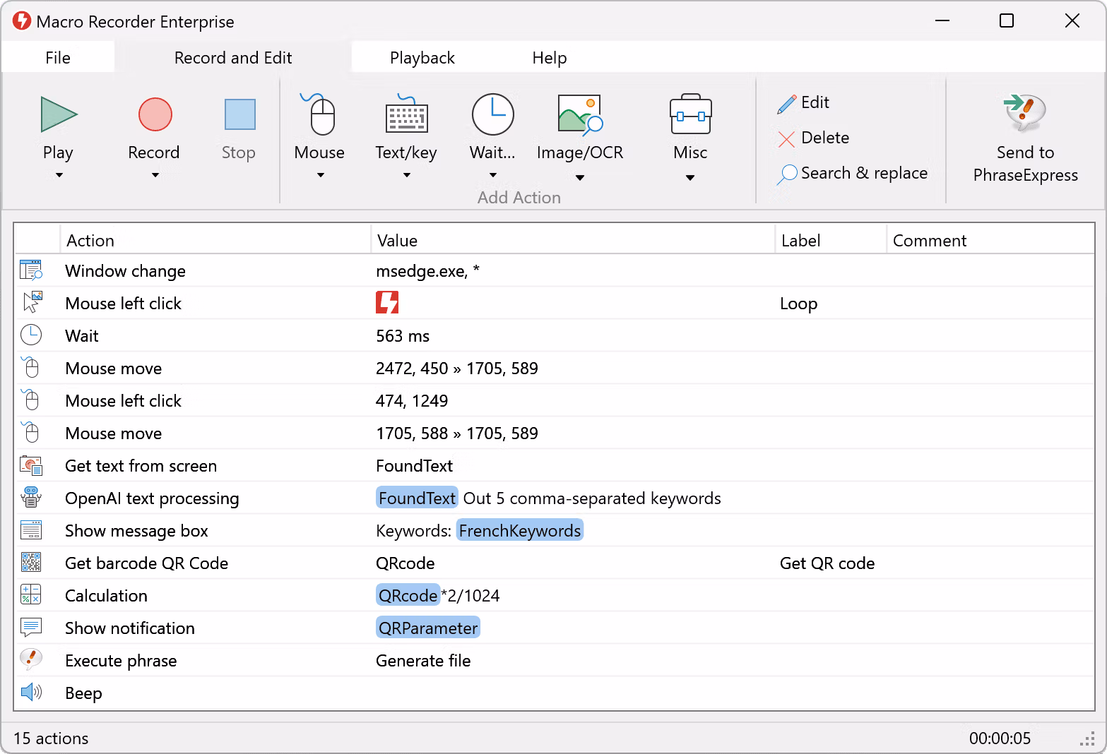 Macro Recorder Screenshot