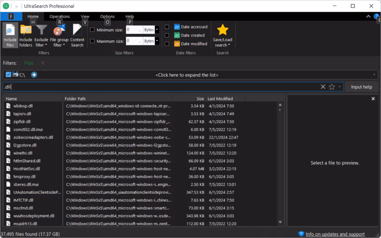 UltraSearch Screenshot