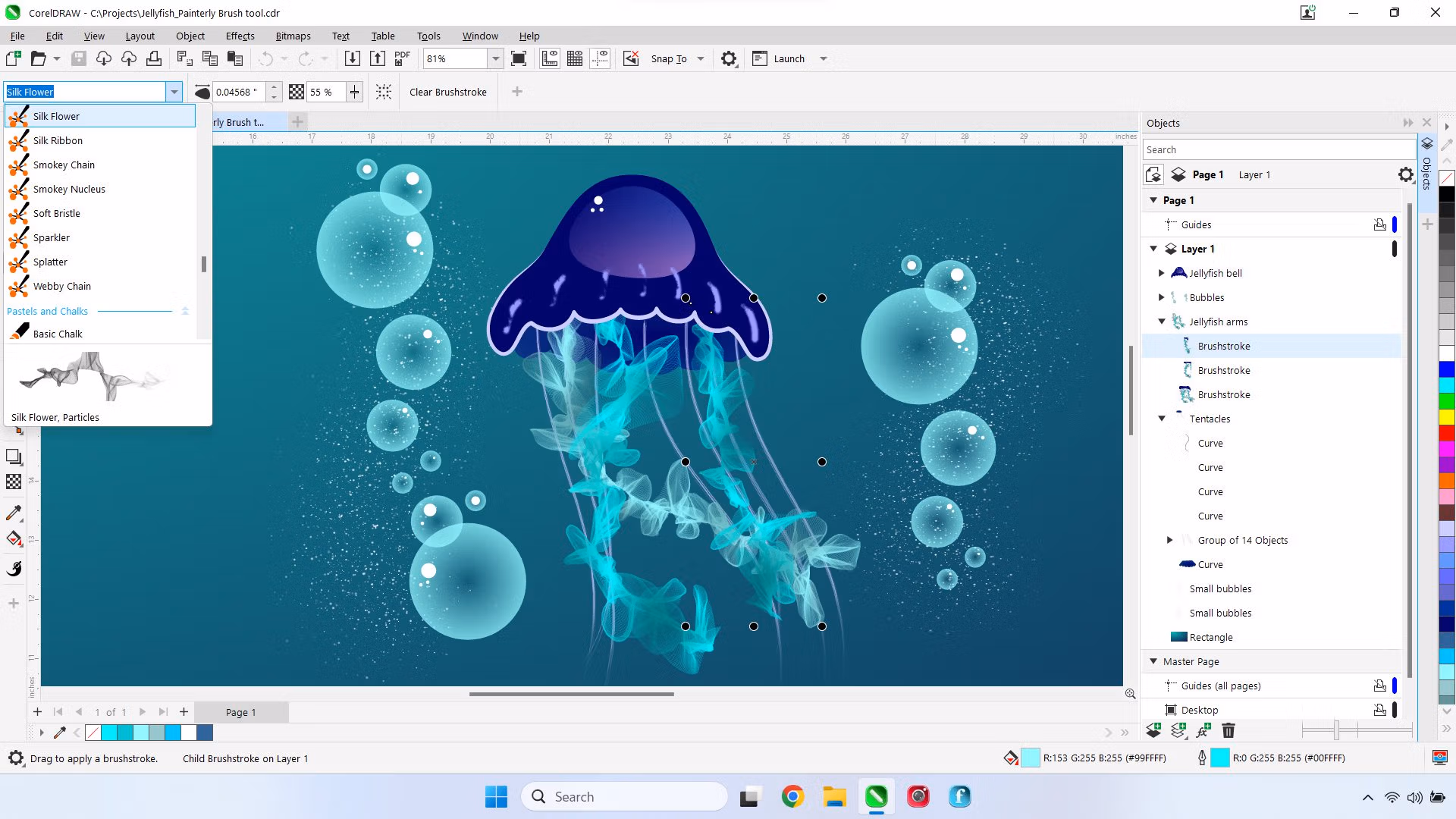 CorelDRAW's new Painterly brushes