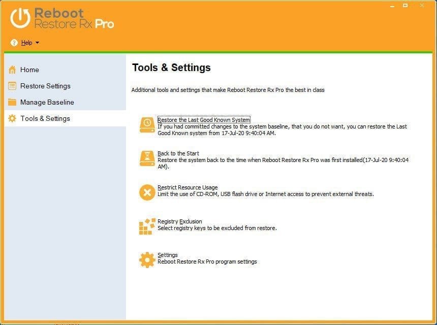 Tools and Settings