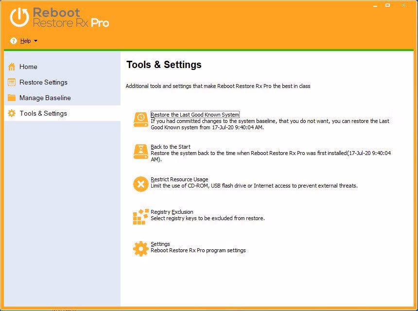 Tools and Settings