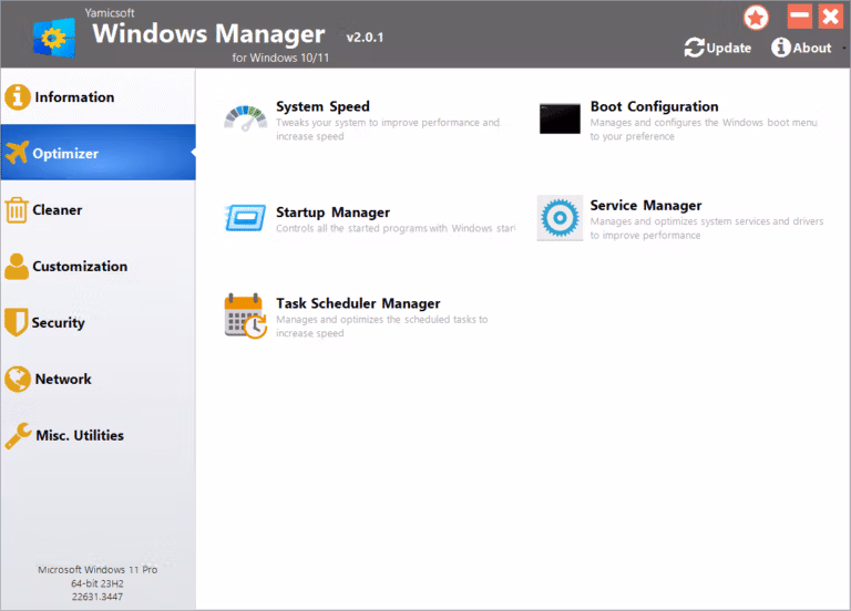 Optimizer Window