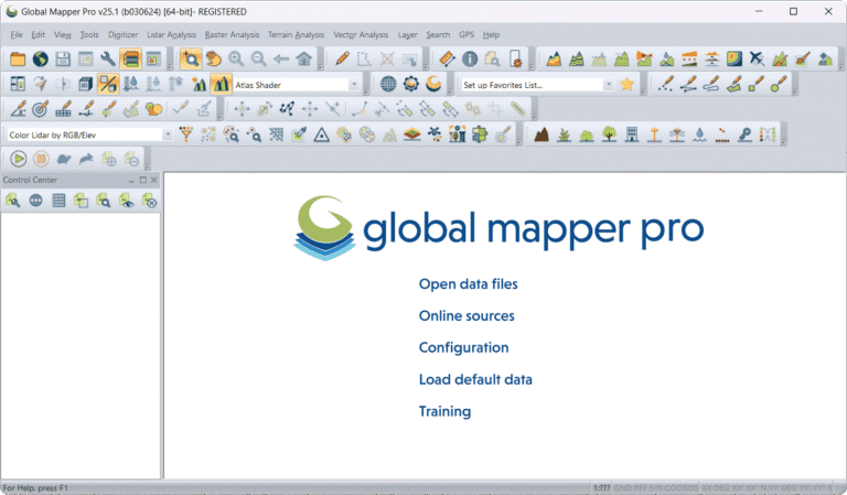 global mapper main window