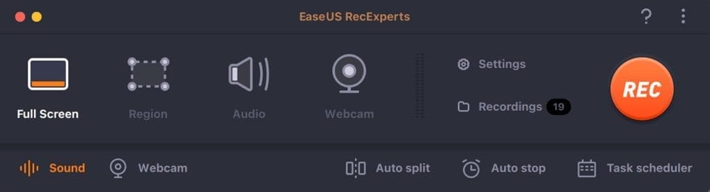 EaseUS RecExperts Main Screen
