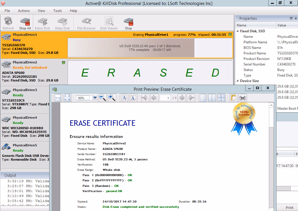 Active@ KillDisk Certificate