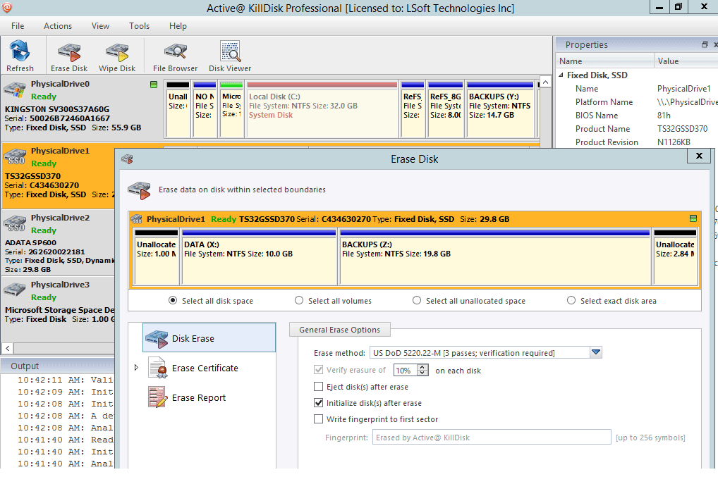 Sanitizing harddisk