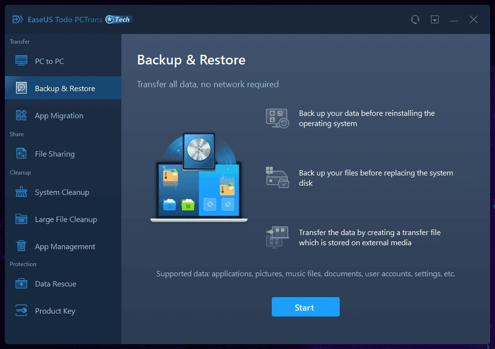 PCTrans Backup and Restore