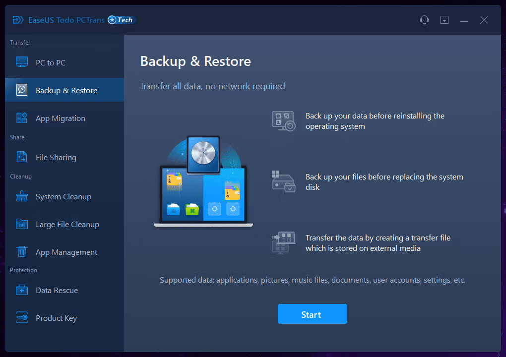 PCTrans Backup and Restore