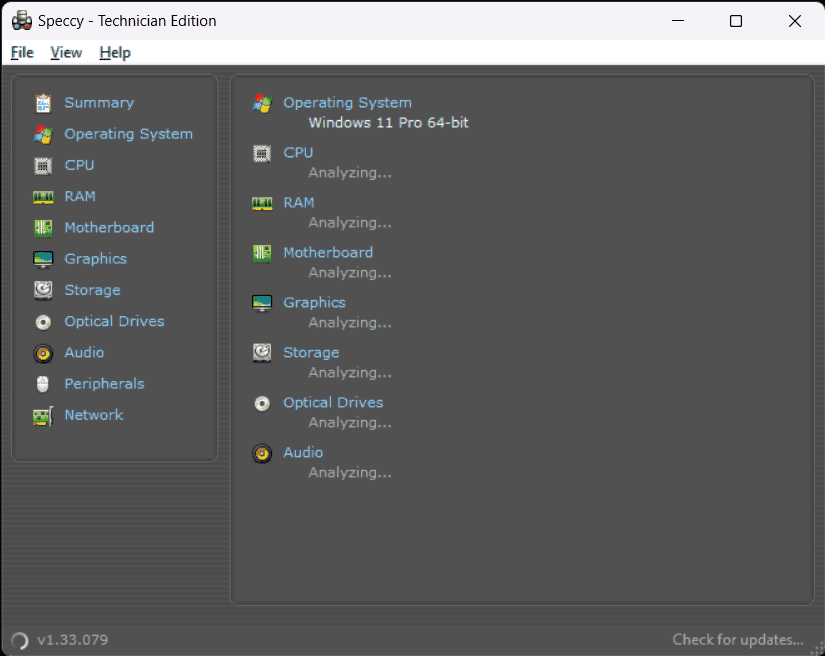 Speccy Technician Screenshot