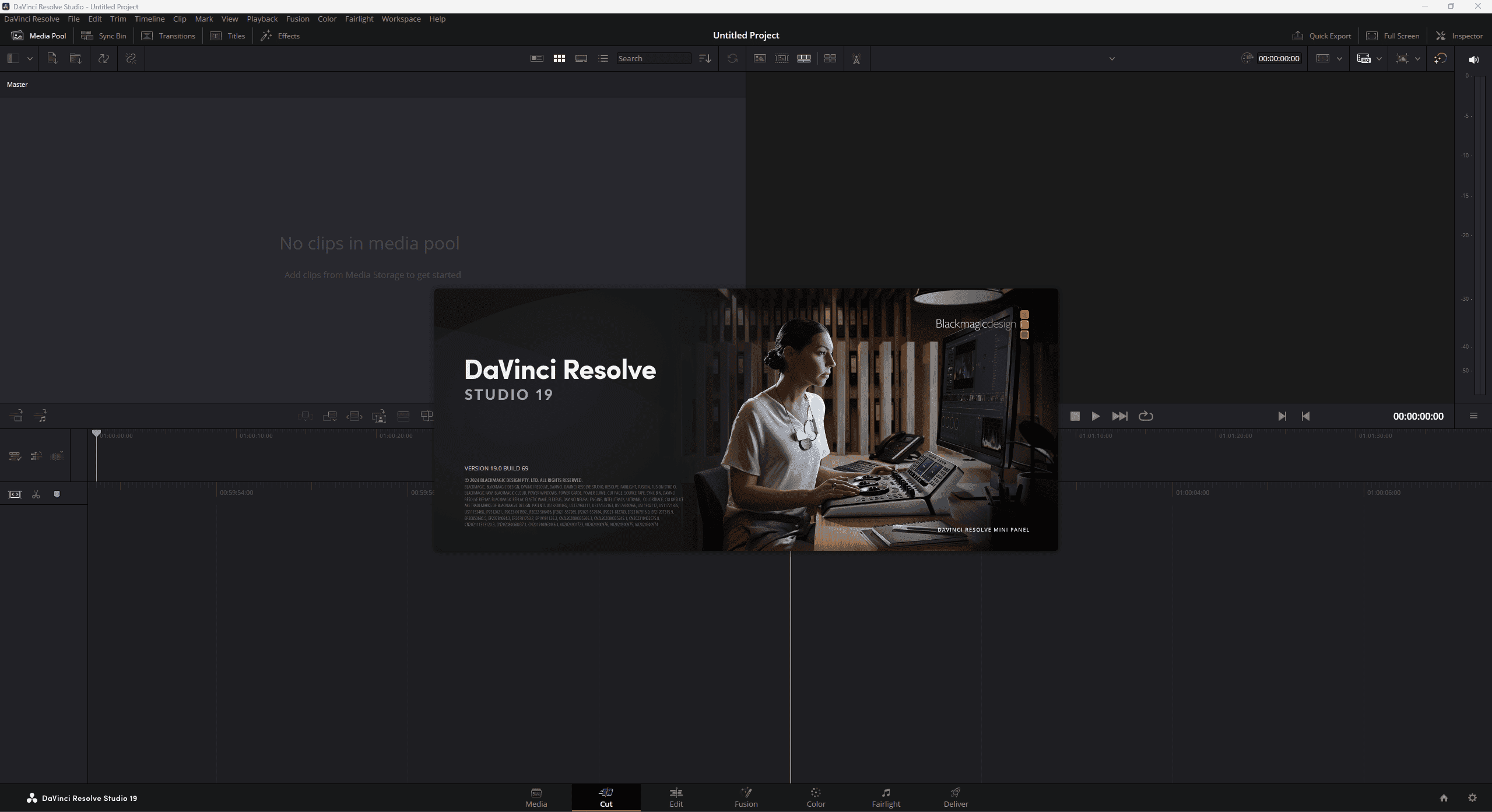 DaVinci Resolve Studio 19 Screenshot