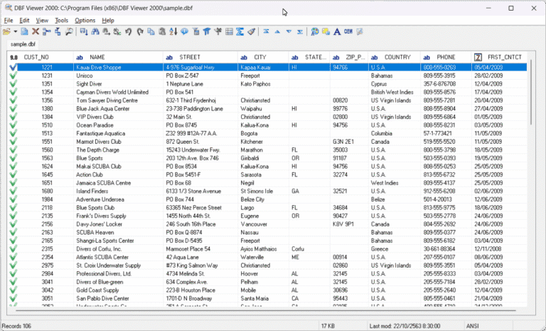 DBF Viewer 2000 Screenshot