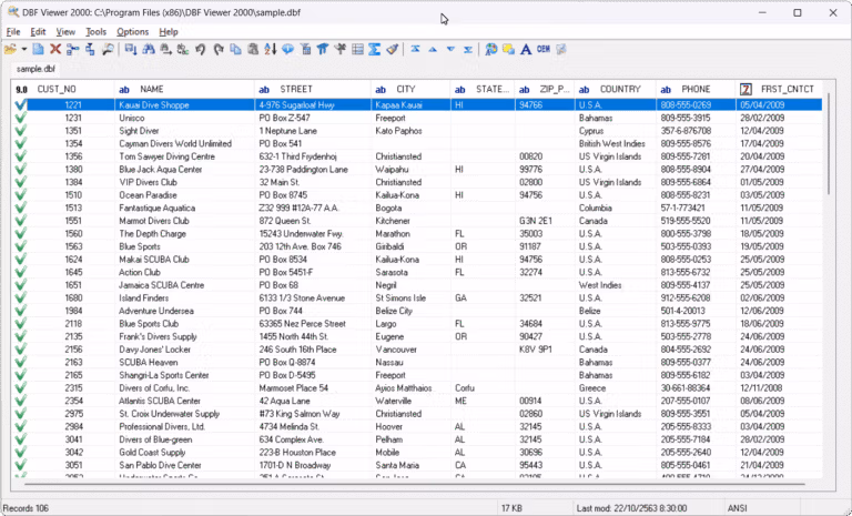 DBF Viewer 2000 Screenshot