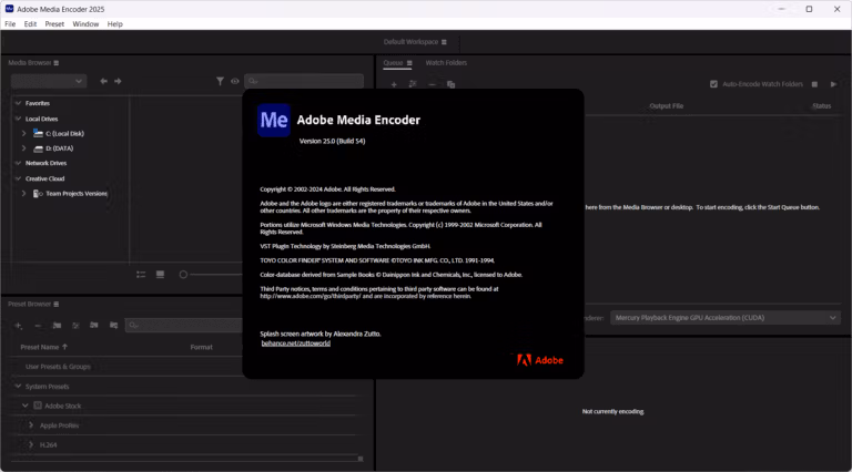 Adobe Media Encoder 2025 Screenshot