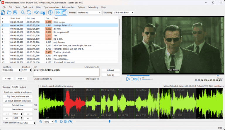 Subtitle Edit Screenshot