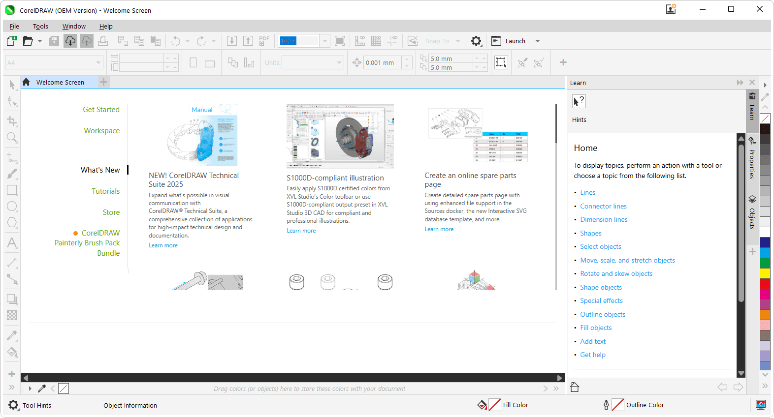 CorelDRAW 2025 Welcome screen