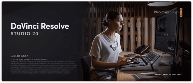 DaVinci Resolve 20 loading screen