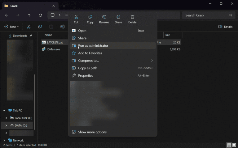 Run BATCLEN file