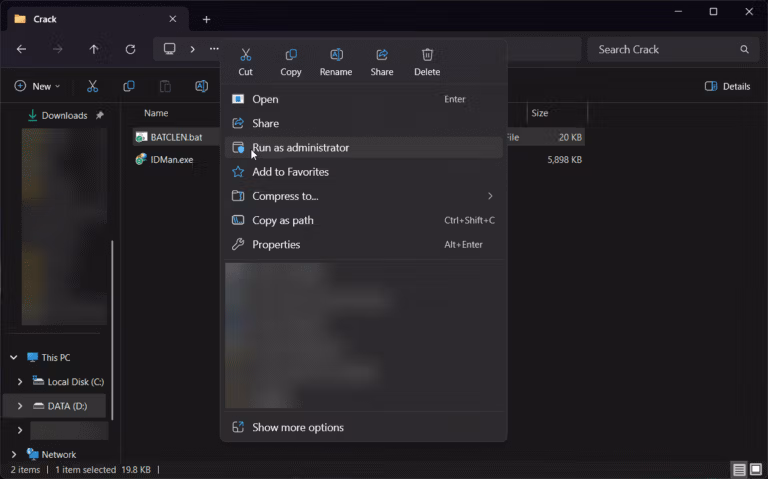 Run BATCLEN file