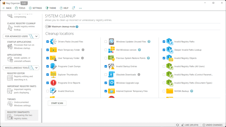 Reg Organizer screenshot