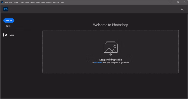 Photoshop 2026 main screen