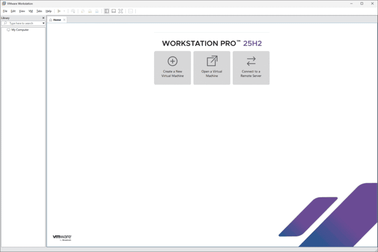 VMware Workstation 25H2 screenshot