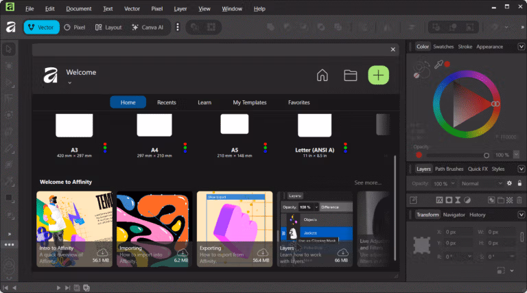 Affinity by Canva Screenshot