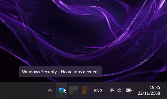 Open Windows Security tray icon