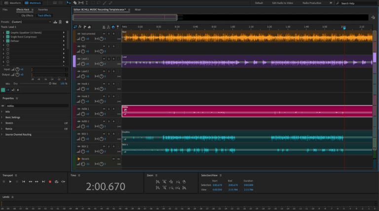 Adobe Audition Multitrack & Waveform Editing