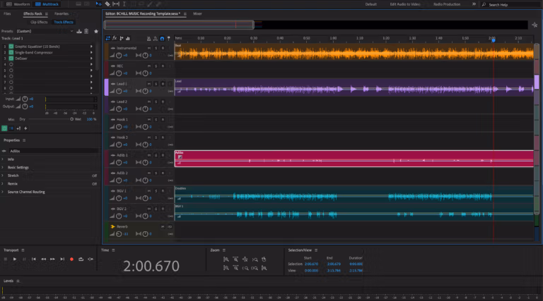 Adobe Audition Multitrack & Waveform Editing