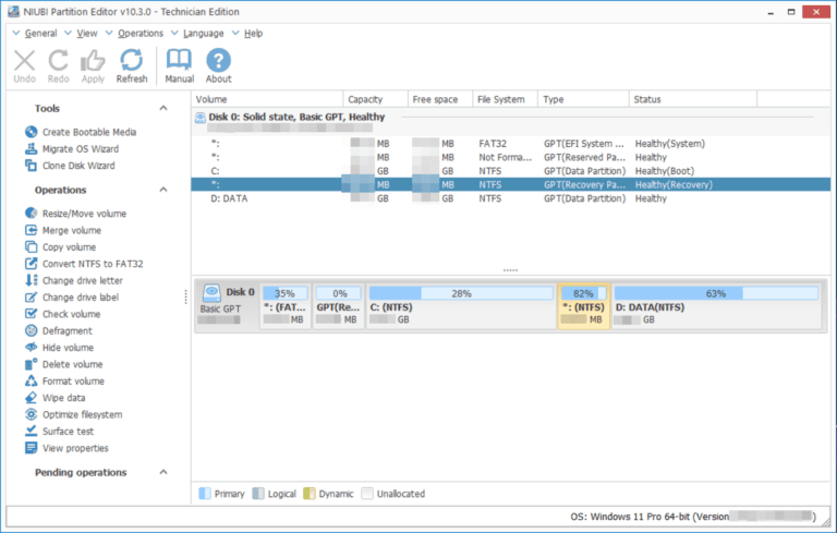NIUBI Partition Editor screenshot