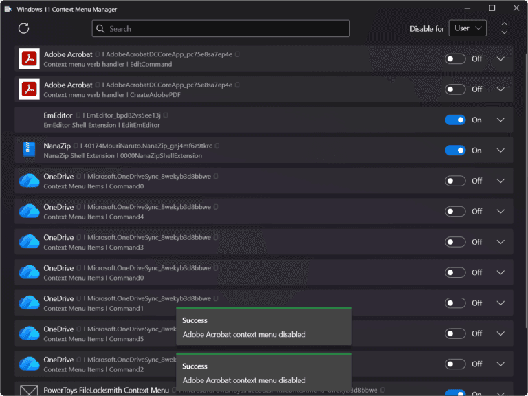 Windows 11 Context Menu Manage screenshot