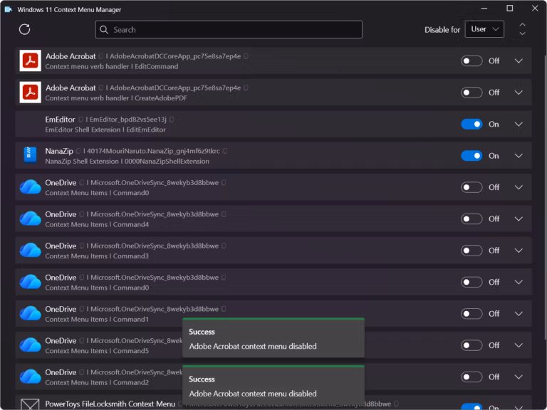 Windows 11 Context Menu Manage screenshot