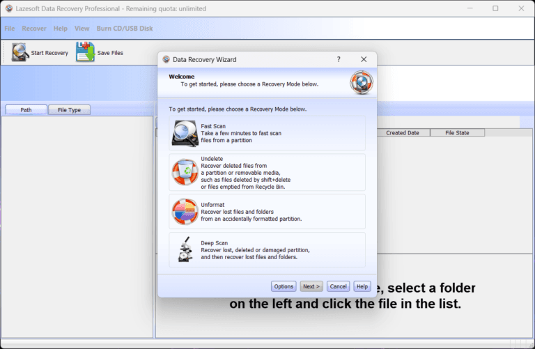 Lazesoft Data Recovery screenshot