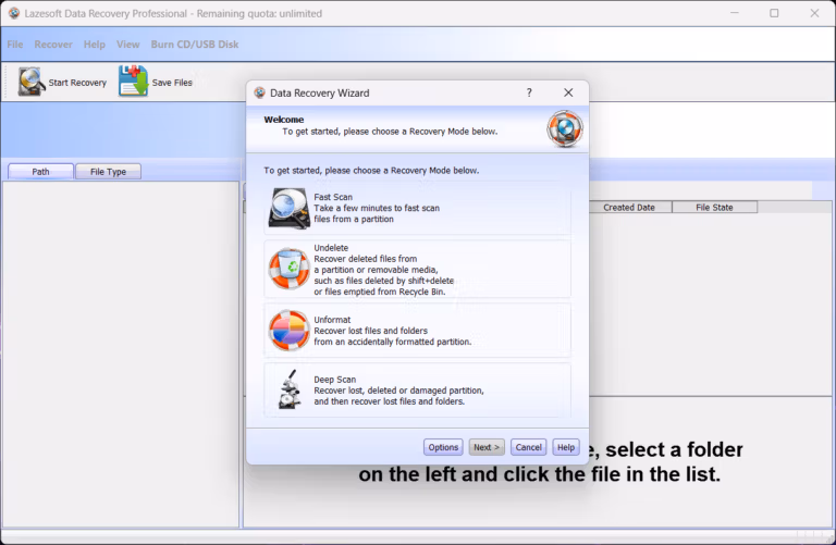 Lazesoft Data Recovery screenshot