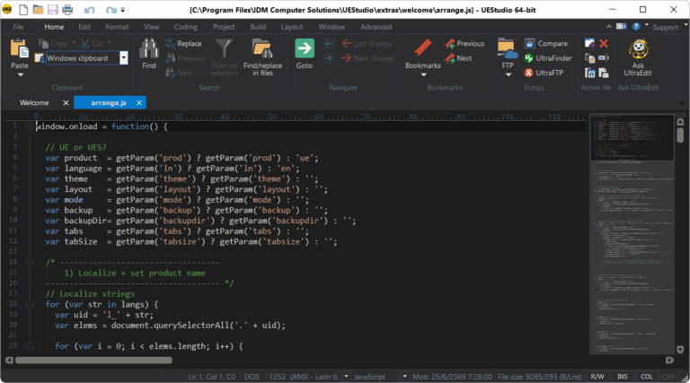 UEStudio code editor