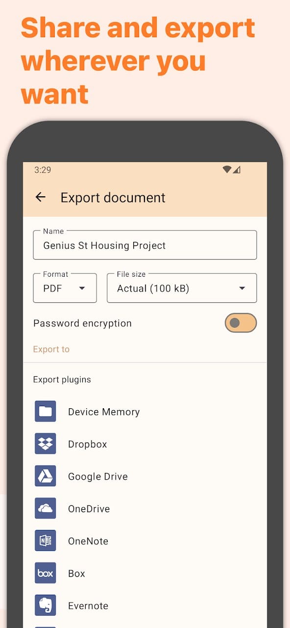 Genius Scan Export PDF to Cloud Services