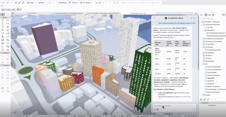 Graphisoft Archicad 30 3D BIM interface