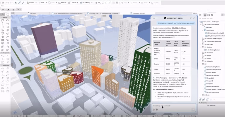 Graphisoft Archicad 30 3D BIM interface